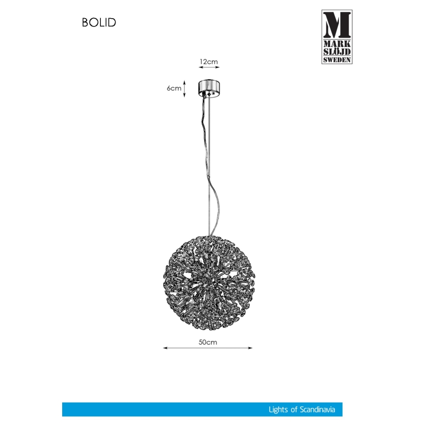 Markslöjd 108101 - Κρυστάλλινο κρεμαστό πολύφωτο BOLID 9xG9/20W/230V
