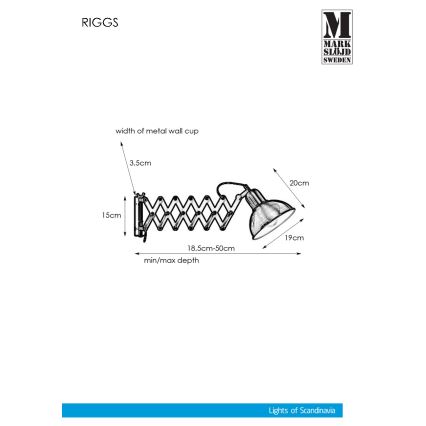 Markslöjd 108104 - Φως τοίχου RIGGS 1xE27/60W/230V ορείχαλκος