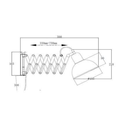 Markslöjd 108104 - Φως τοίχου RIGGS 1xE27/60W/230V ορείχαλκος