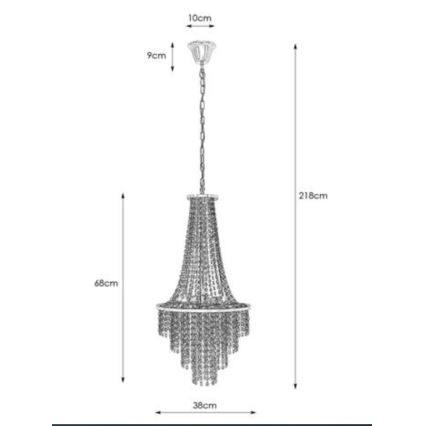 Markslöjd 108124 - Κρυστάλλινο πολύφωτο ALLINGTON 3xE14/25W/230V μαύρο