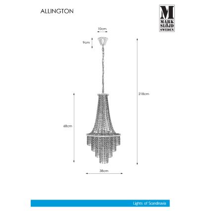 Markslöjd 108125 - Κρυστάλλινο πολύφωτο ALLINGTON 3xE14/25W/230V