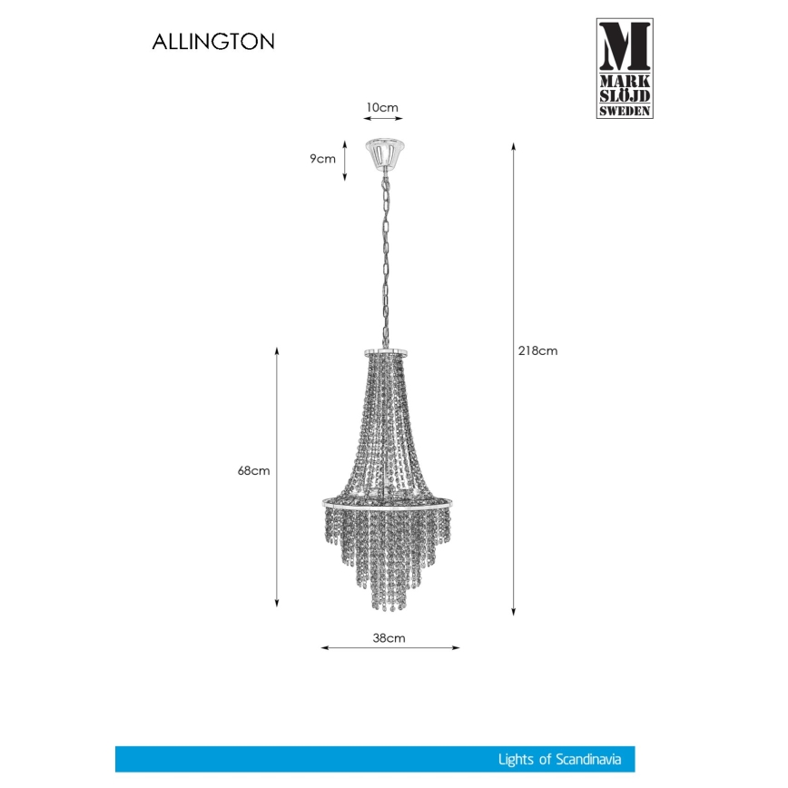 Markslöjd 108125 - Κρυστάλλινο πολύφωτο ALLINGTON 3xE14/25W/230V
