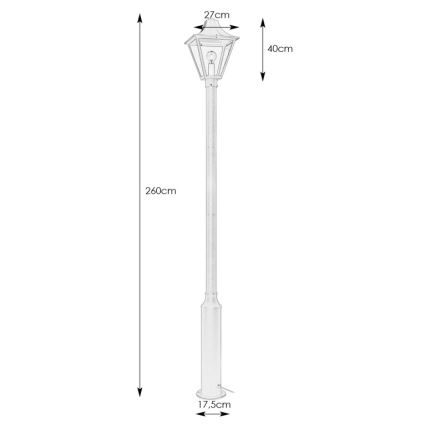 Markslöjd 108171 - LED Φωτιστικό εξωτερικού χώρου GARDEN24 LED/3W/24V 260 cm IP44 μαύρο