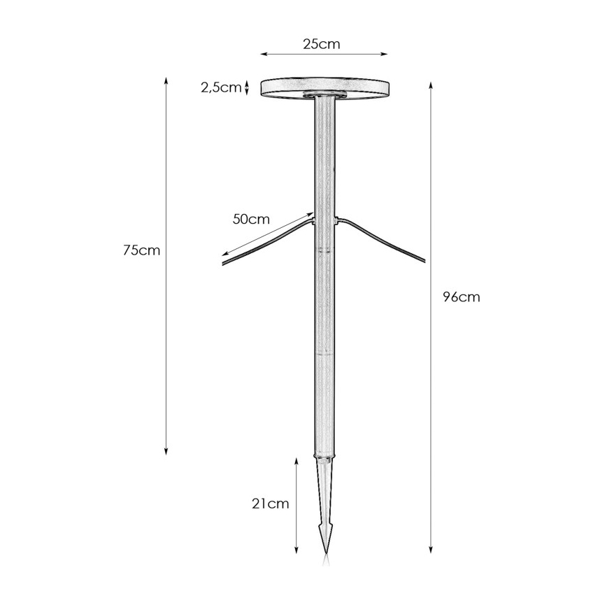 Markslöjd 108173 - LED φωτιστικό εξωτερικού χώρου GARDEN24 LED/5W/24V 75 cm IP44 μαύρο