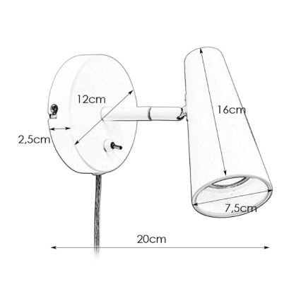 Markslöjd 108199 - Σποτ τοίχου CREST 1xGU10/7W/230V λευκό