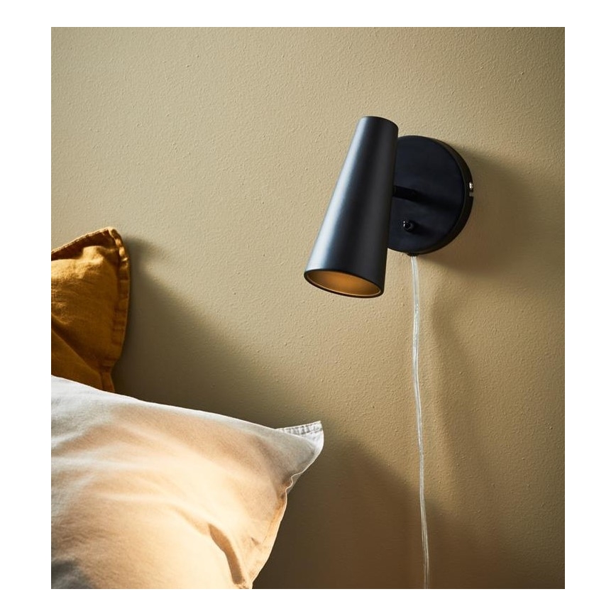 Markslöjd 108200 - Σποτ τοίχου CREST 1xGU10/7W/230V μαύρο