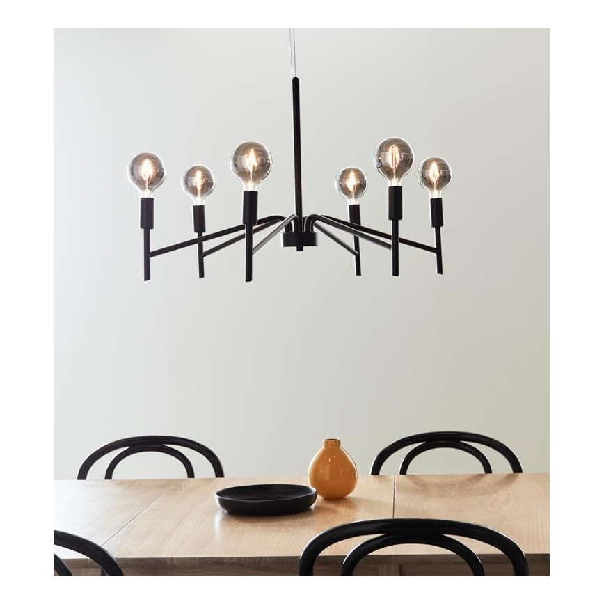 Markslöjd 108209 - Πολύφωτο κρεμαστό MONARCH 6xE14/18W/230V μαύρο