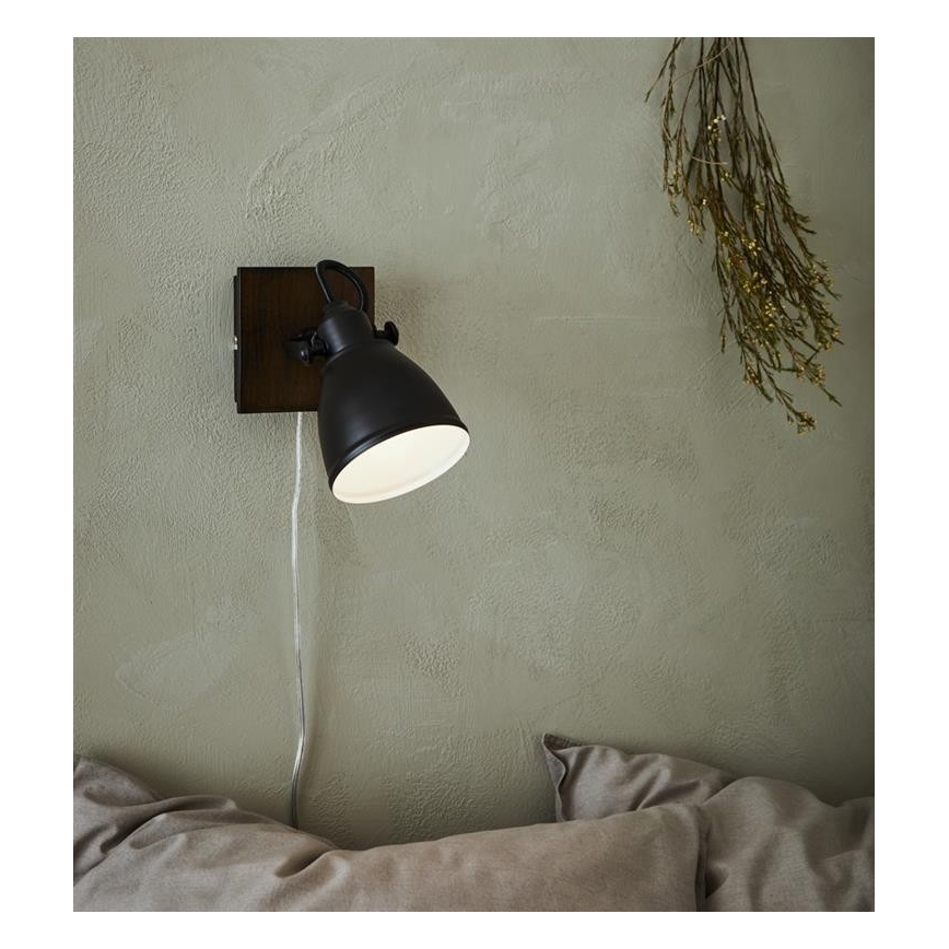 Markslöjd 108211 - Σποτ τοίχου NATIVE 1xE14/18W/230V μαύρο/καφέ