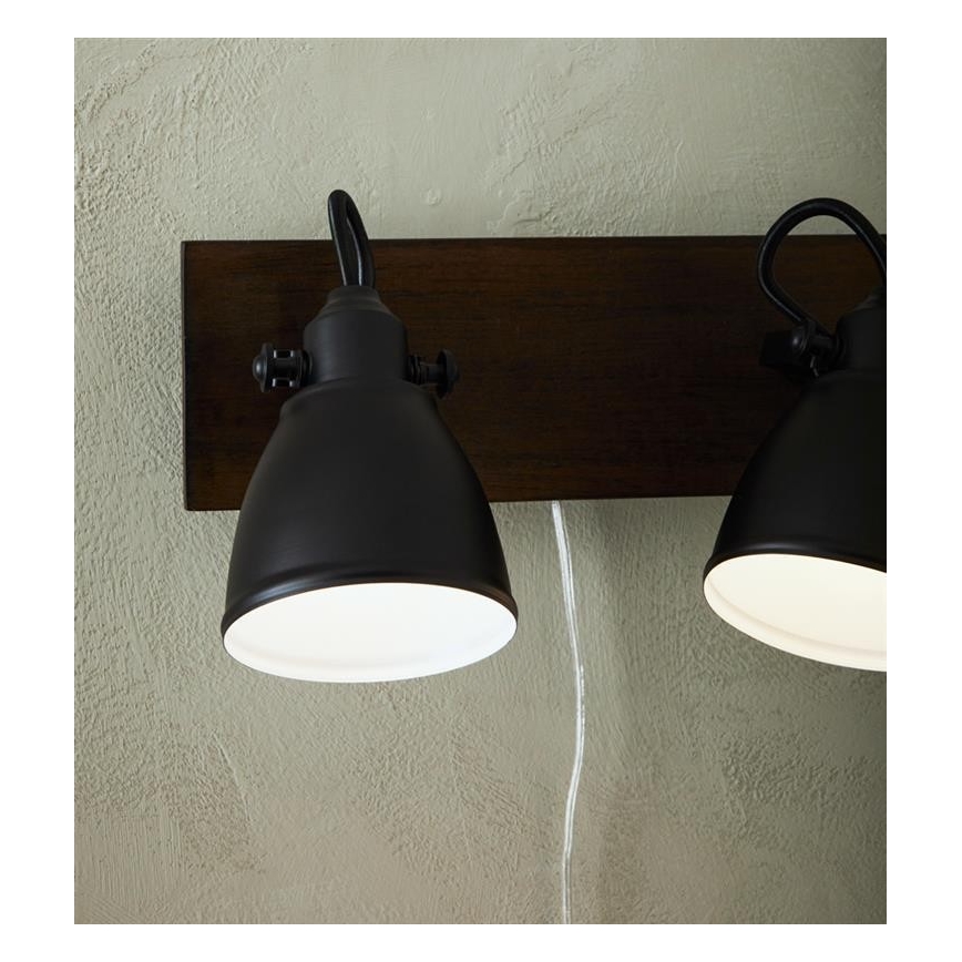 Markslöjd 108213 - Σποτ τοίχου NATIVE 2xE14/18W/230V μαύρο/καφέ