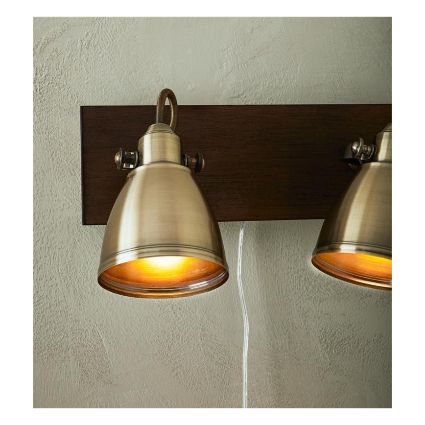Markslöjd 108214 - Σποτ τοίχου NATIVE 2xE14/18W/230V ορείχαλκος/καφέ