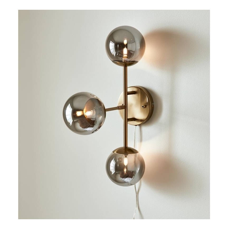 Markslöjd 108253 - Φωτιστικό τοίχου TRINITY 3xG9/20W/230V χρυσό/γκρι