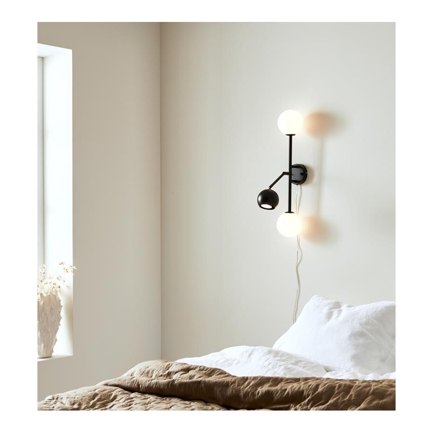 Markslöjd 108255 - Φωτιστικό τοίχου BESIDE 2xG9/20W/230V + 1xGU10/7W/230V μαύρο