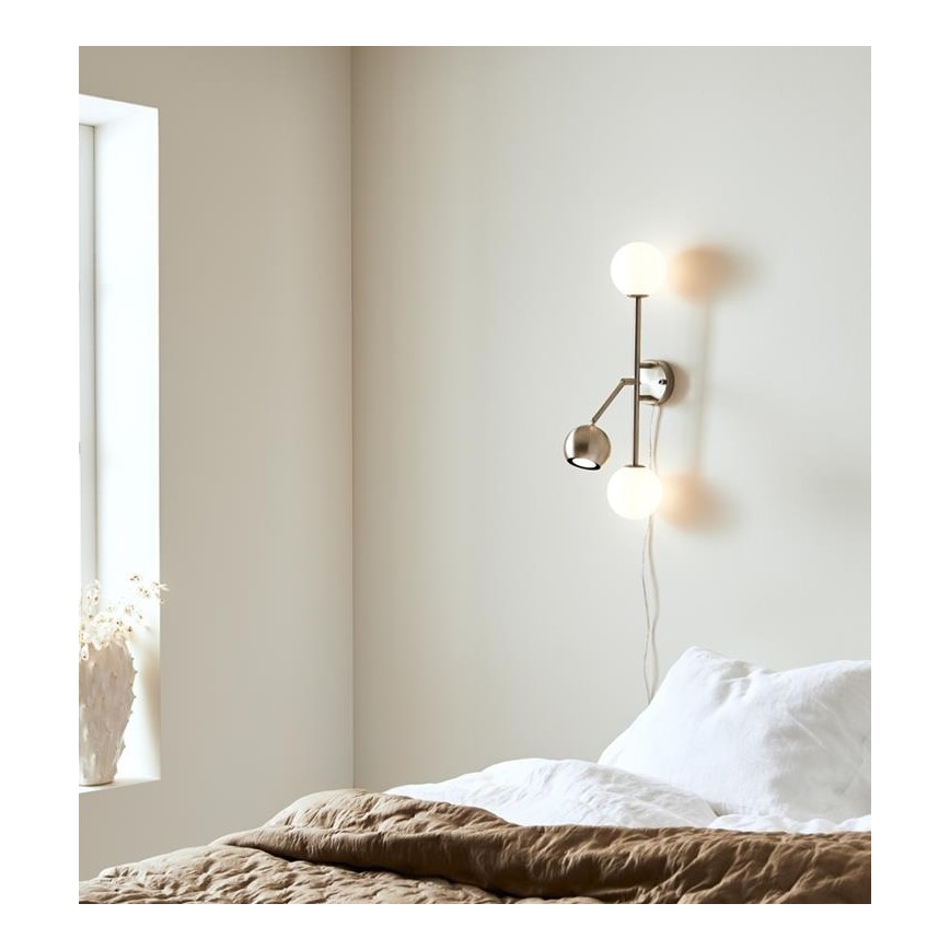 Markslöjd 108256 - Φωτιστικό τοίχου BESIDE 2xG9/20W/230V + 1xGU10/7W/230V ματ χρώμιο