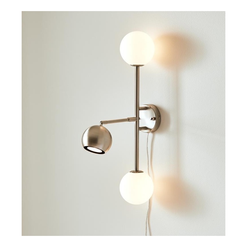 Markslöjd 108256 - Φωτιστικό τοίχου BESIDE 2xG9/20W/230V + 1xGU10/7W/230V ματ χρώμιο