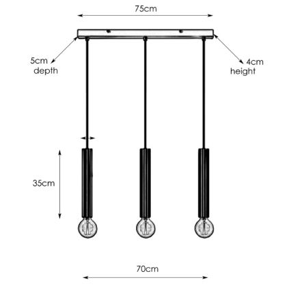 Markslöjd 108261 - Πολύφωτο κρεμαστό ράγα SENCILLO 3xE27/40W/230V χρυσό