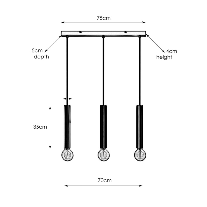 Markslöjd 108261 - Πολύφωτο κρεμαστό ράγα SENCILLO 3xE27/40W/230V χρυσό