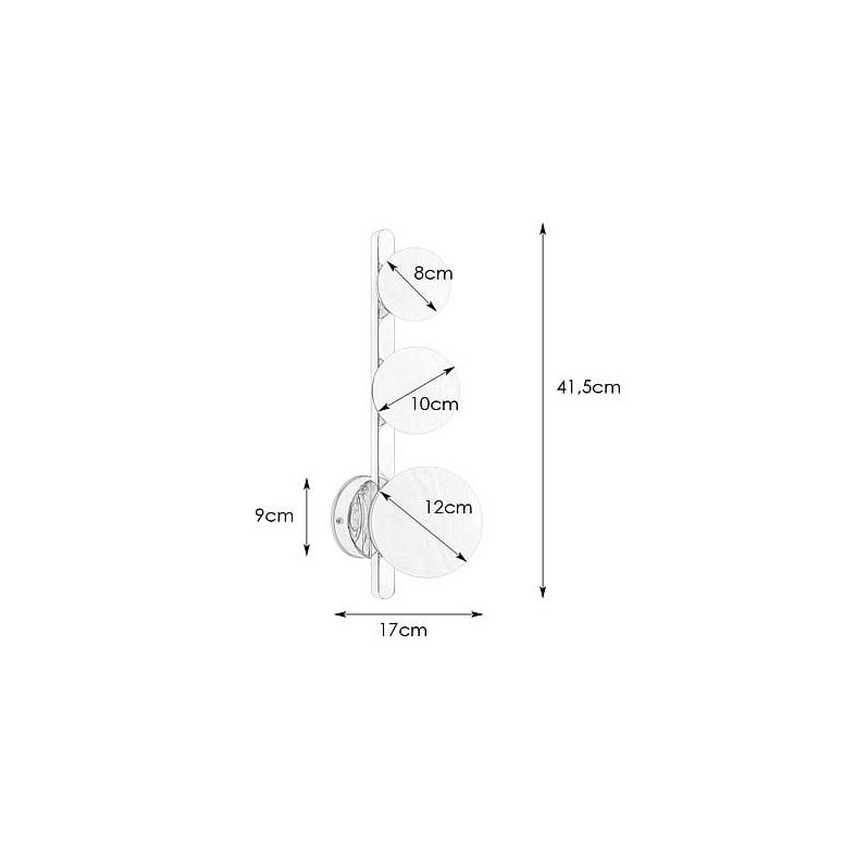 Markslöjd 108349 - Επιτοίχιο φωτιστικό μπάνιου PURO 3xG9/20W/230V IP44 μαύρο