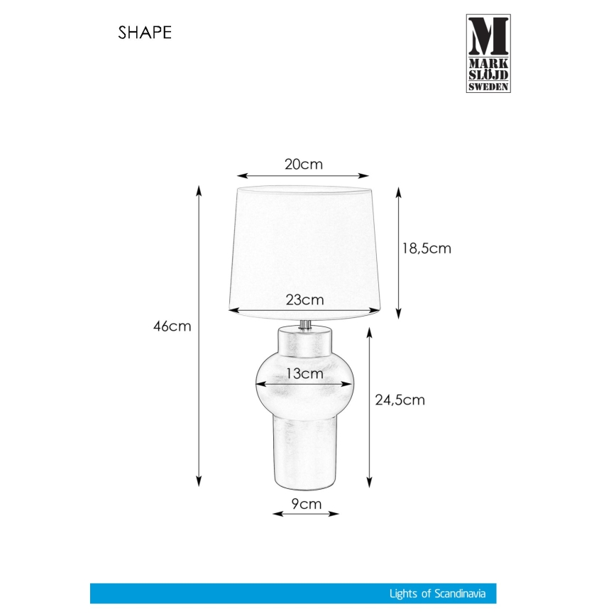 Markslöjd 108450 - Eπιτραπέζια λάμπα SHAPE 1xE27/40W/230V λευκό