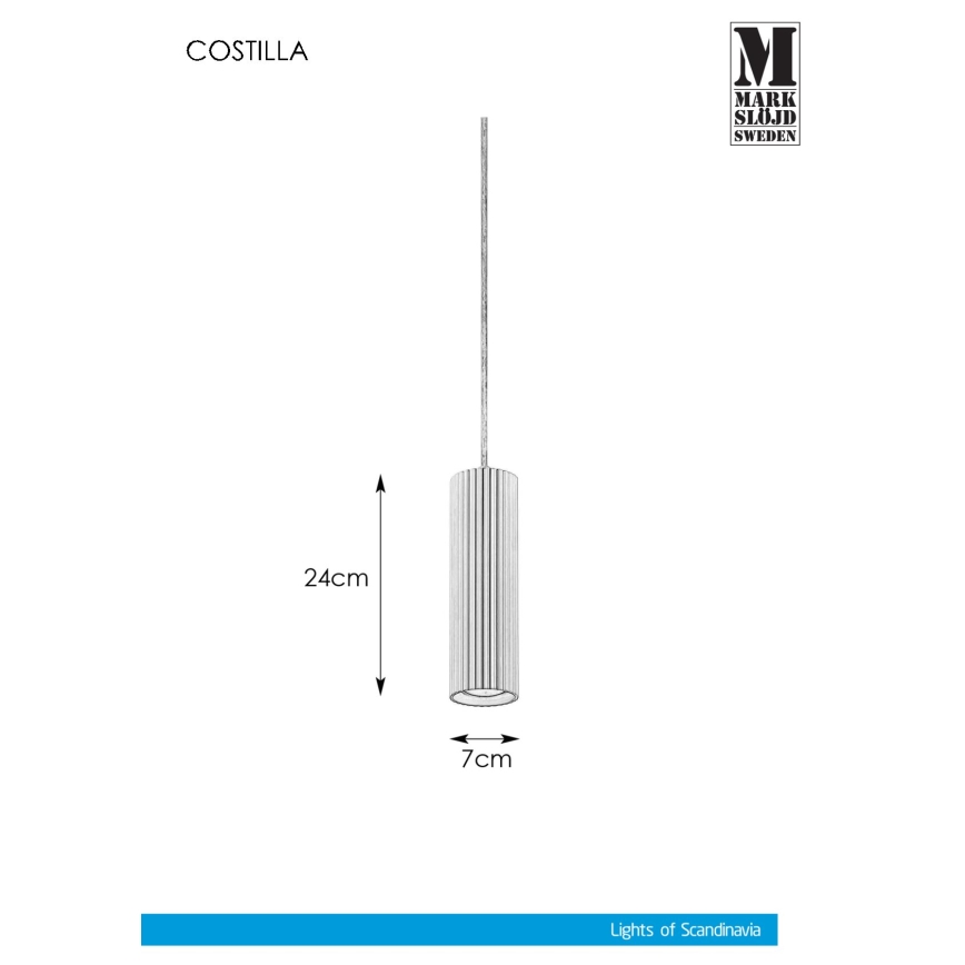 Markslöjd 108472 - Κρεμαστό φωτιστικό οροφής COSTILLA 1xGU10/7W/230V ανθρακί