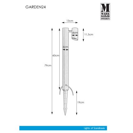 Markslöjd 108485 - Εξωτερικό φωτιστικό LED GARDEN24 LED/6W/24V 60 εκ. IP44 μαύρο