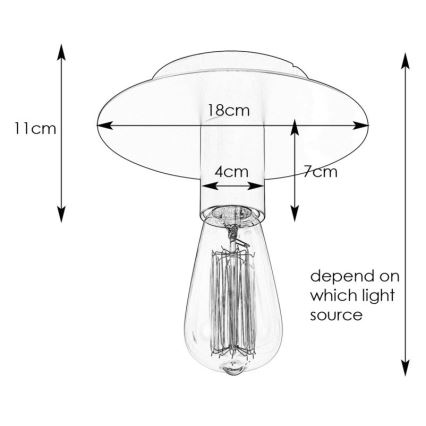 Markslöjd 108540 - Φωτιστικό οροφής PIATTO 1xE27/40W/230V μαύρο