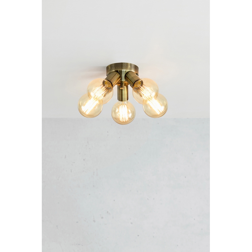 Markslöjd 108553 - Φωτιστικό οροφής MAZZO 5xE27/40W/230V ορείχαλκος