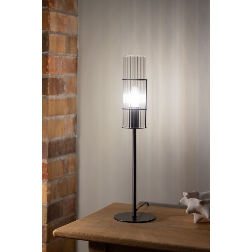 Markslöjd 108555 - Eπιτραπέζια λάμπα TUBO 1xE14/40W/230V 50 cm μαύρο/clear