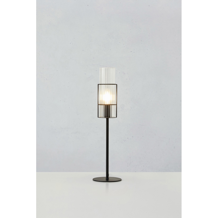 Markslöjd 108555 - Eπιτραπέζια λάμπα TUBO 1xE14/40W/230V 50 cm μαύρο/clear