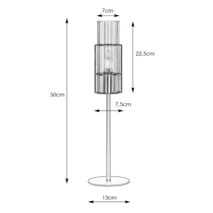 Markslöjd 108555 - Eπιτραπέζια λάμπα TUBO 1xE14/40W/230V 50 cm μαύρο/clear