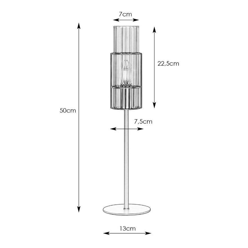 Markslöjd 108555 - Eπιτραπέζια λάμπα TUBO 1xE14/40W/230V 50 cm μαύρο/clear