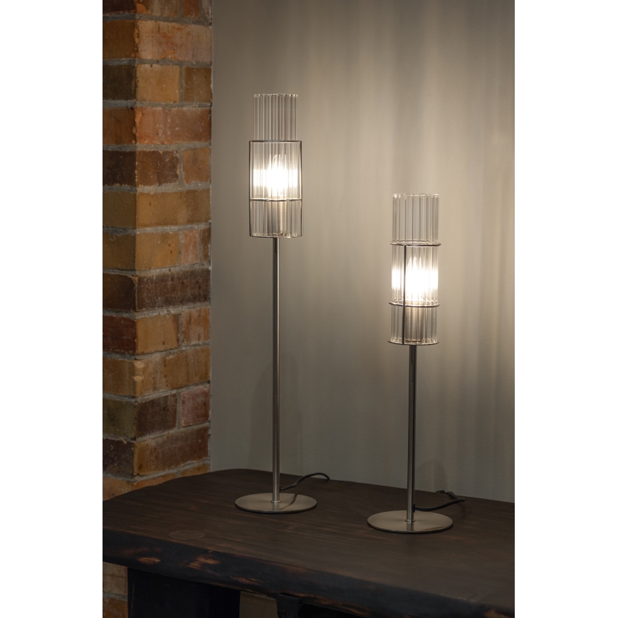 Markslöjd 108557 - Eπιτραπέζια λάμπα TUBO 1xE14/40W/230V 50 cm γυαλιστερό χρώμιο/clear