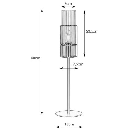 Markslöjd 108557 - Eπιτραπέζια λάμπα TUBO 1xE14/40W/230V 50 cm γυαλιστερό χρώμιο/clear