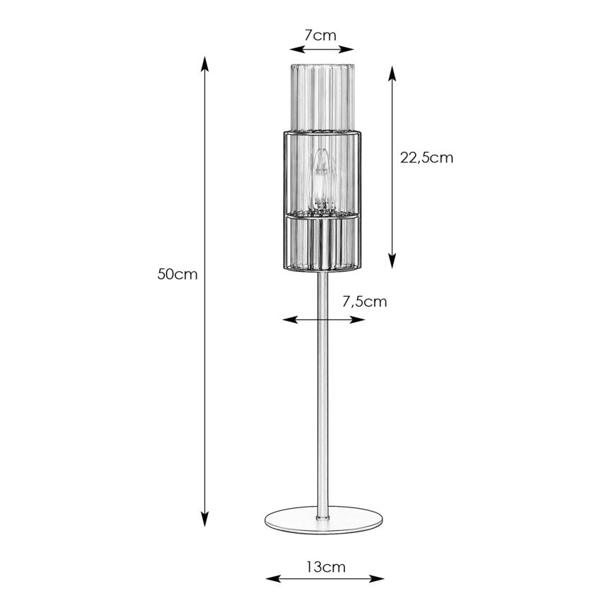 Markslöjd 108557 - Eπιτραπέζια λάμπα TUBO 1xE14/40W/230V 50 cm γυαλιστερό χρώμιο/clear