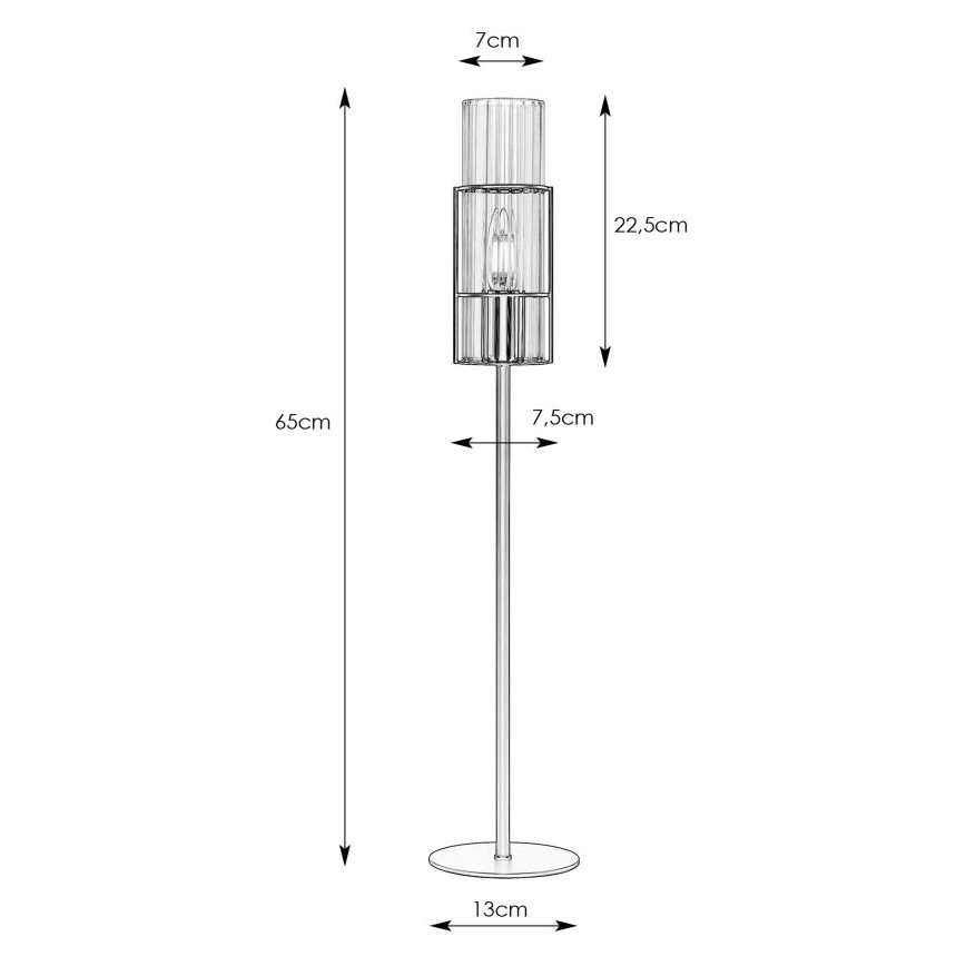 Markslöjd 108558 - Eπιτραπέζια λάμπα TUBO 1xE14/40W/230V 65 cm γυαλιστερό χρώμιο/clear