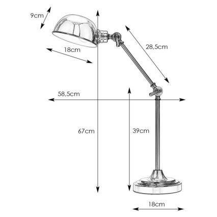 Markslöjd 108583 - Eπιτραπέζια λάμπα PORTLAND 1xE27/40W/230V γυαλιστερό χρώμιο