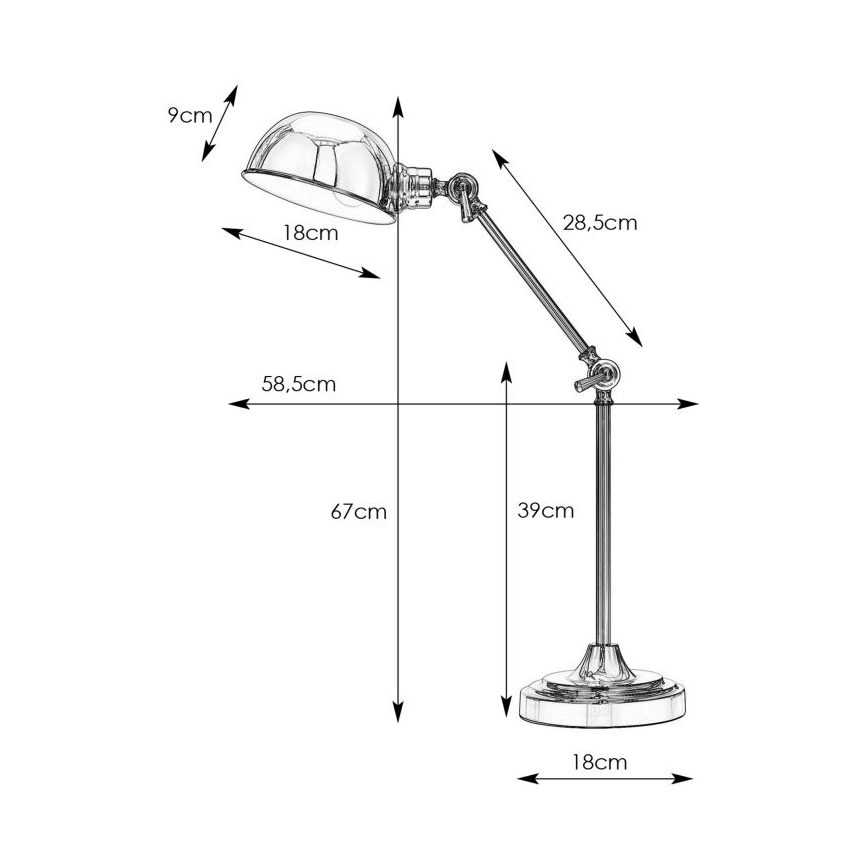 Markslöjd 108583 - Eπιτραπέζια λάμπα PORTLAND 1xE27/40W/230V γυαλιστερό χρώμιο