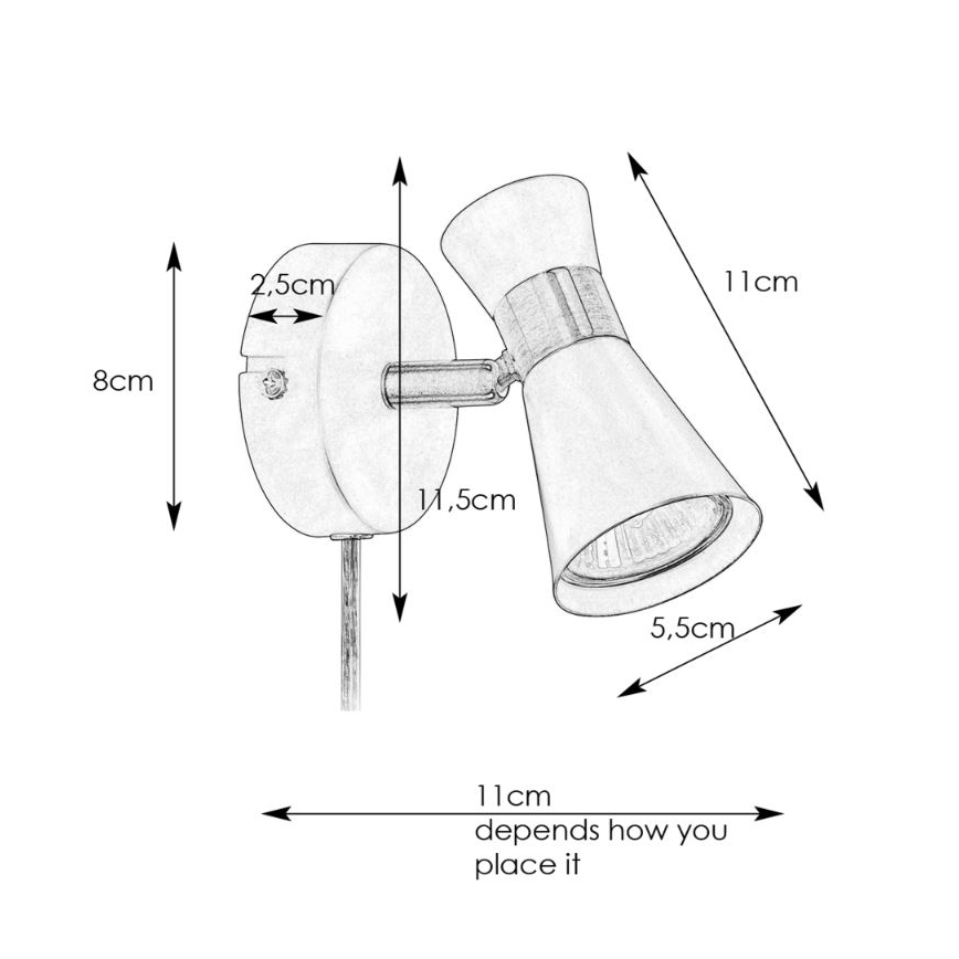 Markslöjd 108625 - Προβολέας τοίχου FOLIE 1xGU10/7W/230V μαύρο/ορείχαλκος