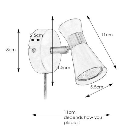 Markslöjd 108625 - Προβολέας τοίχου FOLIE 1xGU10/7W/230V μαύρο/ορείχαλκος