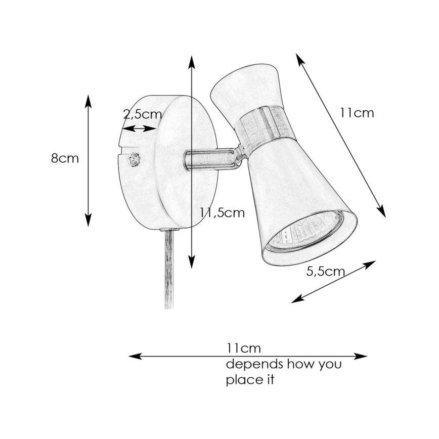 Markslöjd 108627- Σποτ τοίχου FOLIE 1xGU10/7W/230V λευκό/ματ χρώμιο
