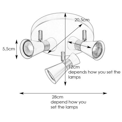 Markslöjd 108628 - Φωτιστικό σποτ FOLIE 3xGU10/7W/230V λευκό/ματ χρώμιο