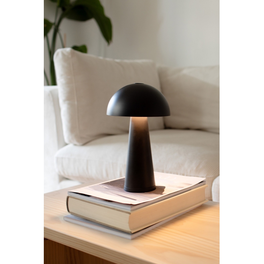Markslöjd 108655 - LED Dimmable επαναφορτιζόμενο φωτιστικό FUNGI LED/1,5W/5V IP44 μαύρο