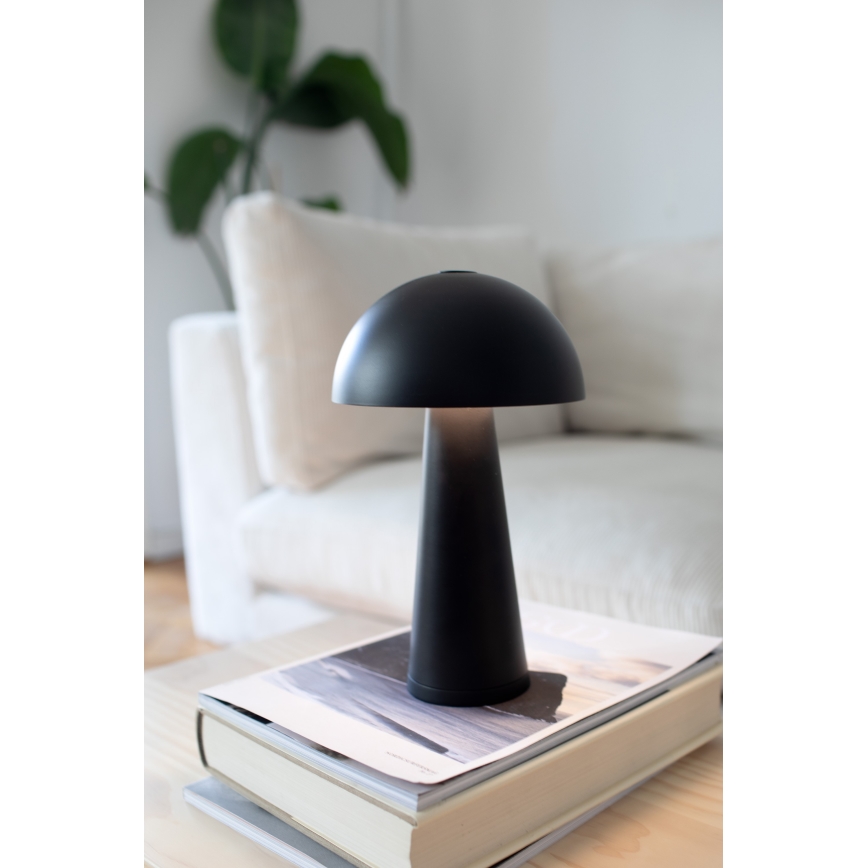 Markslöjd 108655 - LED Dimmable επαναφορτιζόμενο φωτιστικό FUNGI LED/1,5W/5V IP44 μαύρο