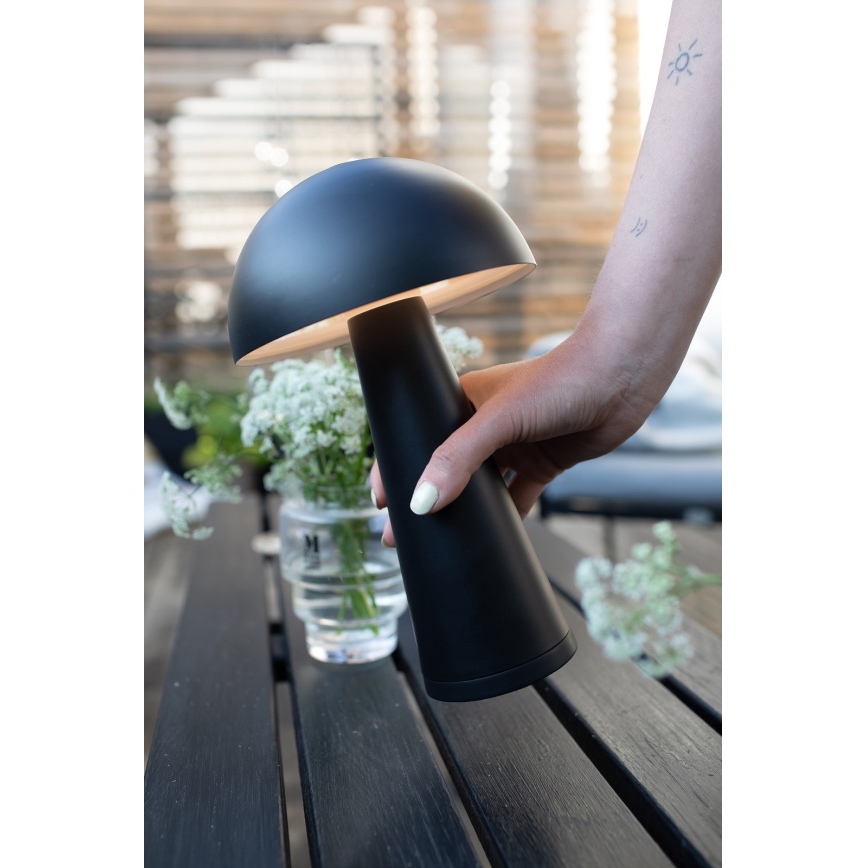 Markslöjd 108655 - LED Dimmable επαναφορτιζόμενο φωτιστικό FUNGI LED/1,5W/5V IP44 μαύρο