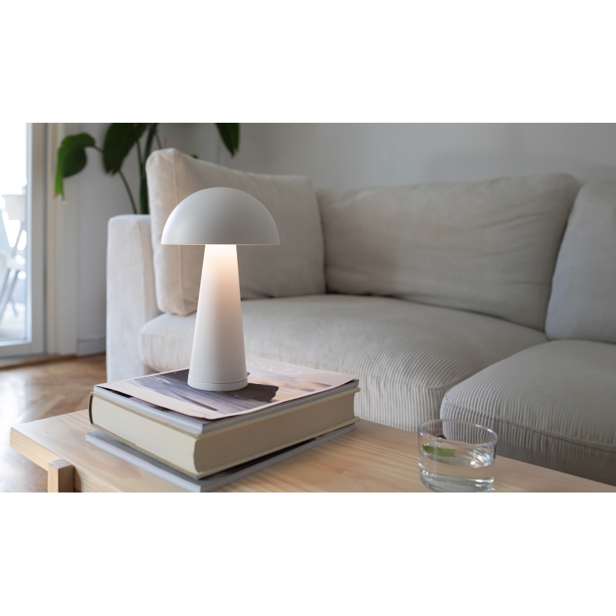 Markslöjd 108656 - LED Dimmable επαναφορτιζόμενο φωτιστικό FUNGI LED/1,5W/5V IP44 λευκό