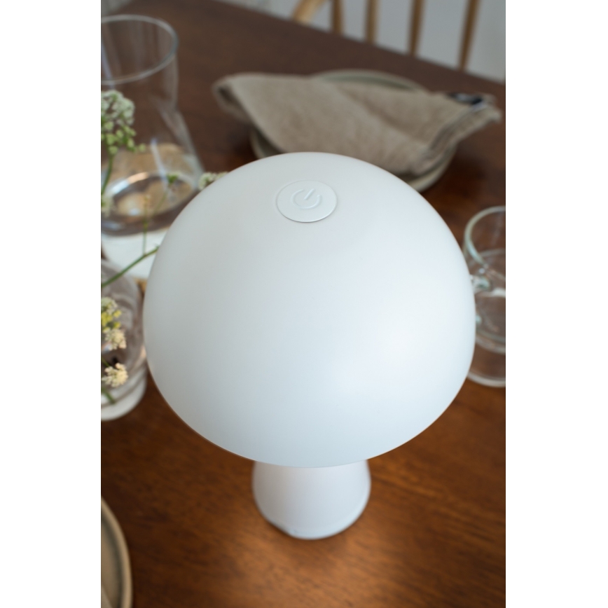 Markslöjd 108656 - LED Dimmable επαναφορτιζόμενο φωτιστικό FUNGI LED/1,5W/5V IP44 λευκό