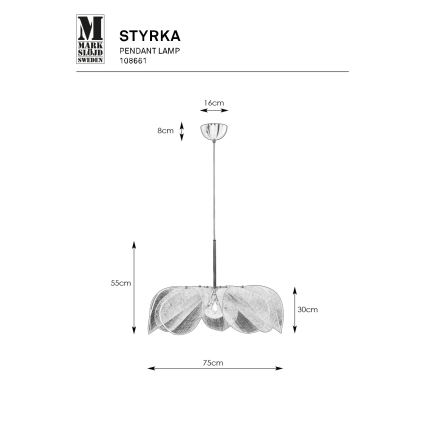 Markslöjd 108661 - Κρεμαστό φωτιστικό οροφής STYRKA 1xE27/40W/230V διάμετρος 75 cm μπεζ