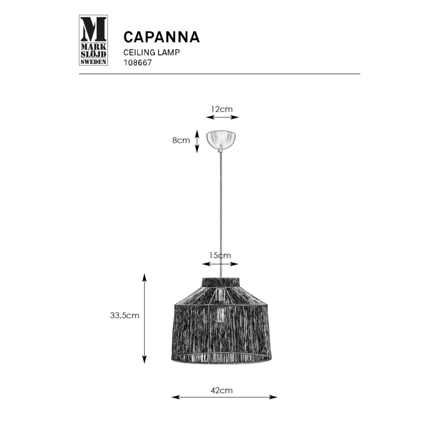 Markslöjd 108667 - Κρεμαστό φωτιστικό οροφής CAPANNA 1xE27/40W/230V ορείχαλκος