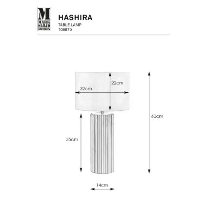 Markslöjd 108670 - Eπιτραπέζια λάμπα HASHIRA 1xE27/40W/230V λευκό/μαύρο