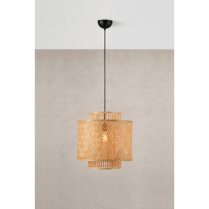Markslöjd 108675 - Πολύφωτο με συρματόσχοινο STRATI 1xE27/40W/230V μπεζ/μπαμπού