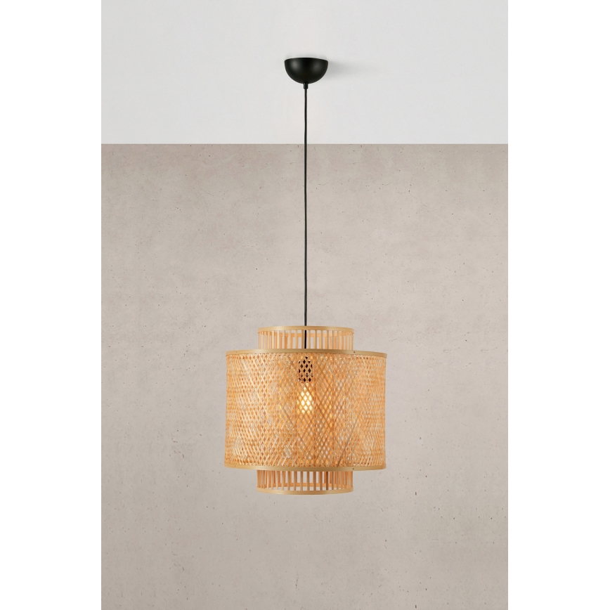Markslöjd 108675 - Πολύφωτο με συρματόσχοινο STRATI 1xE27/40W/230V μπεζ/μπαμπού